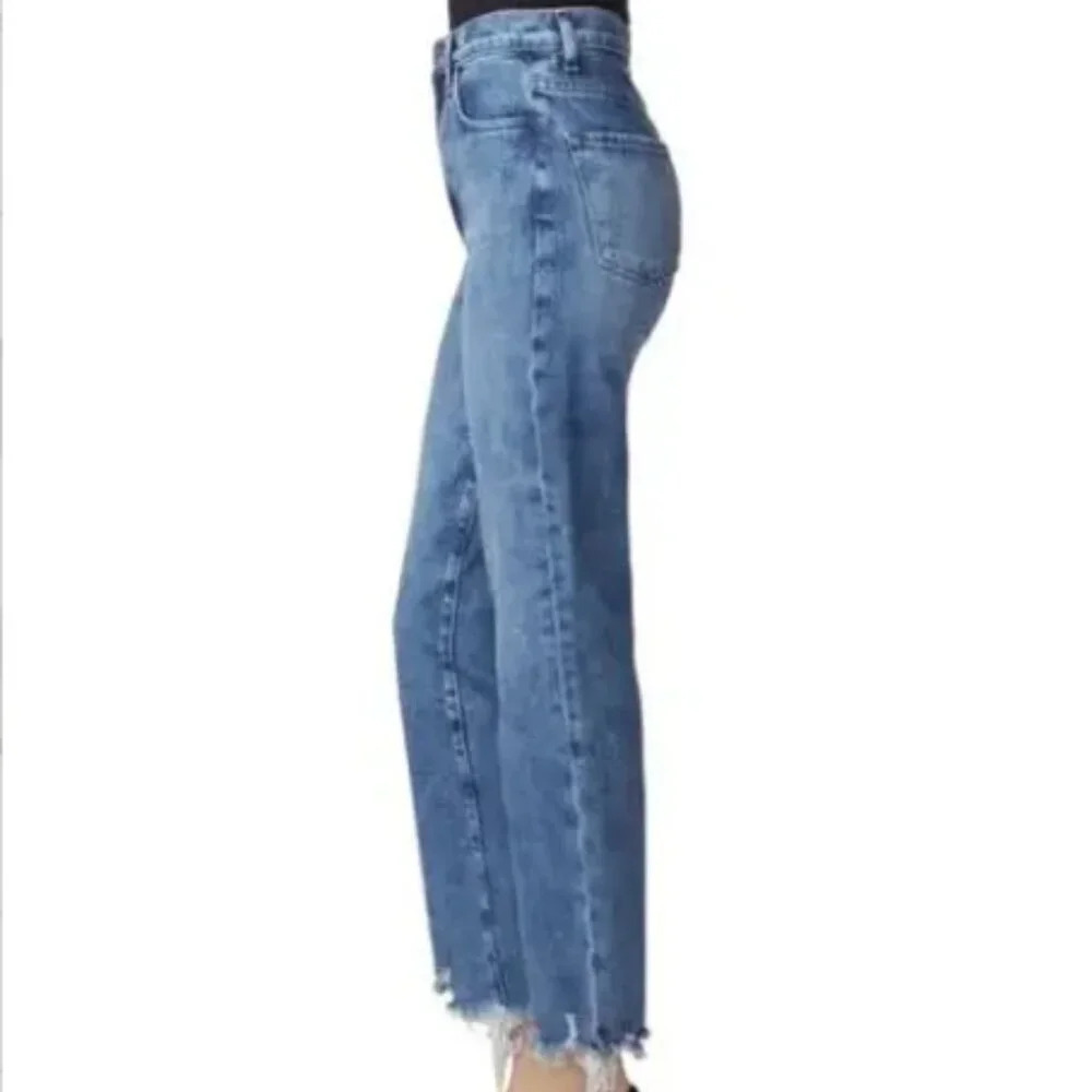 J Brand Blue Jules High Rise Straight Jeans In Sympathy Destruct size 28 - Picture 3 of 10